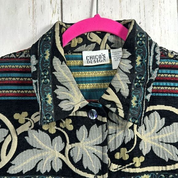 Vintage Chicos Design Tapestry Jacket Womens Size L Boho Artsy Statement Jacket - Picture 2 of 15